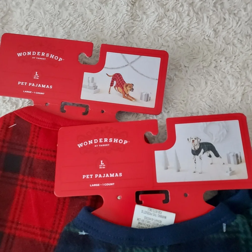 Wondershop Red/black and Blue/green Pet Dog Pajamas Large - Picture 2 of 3